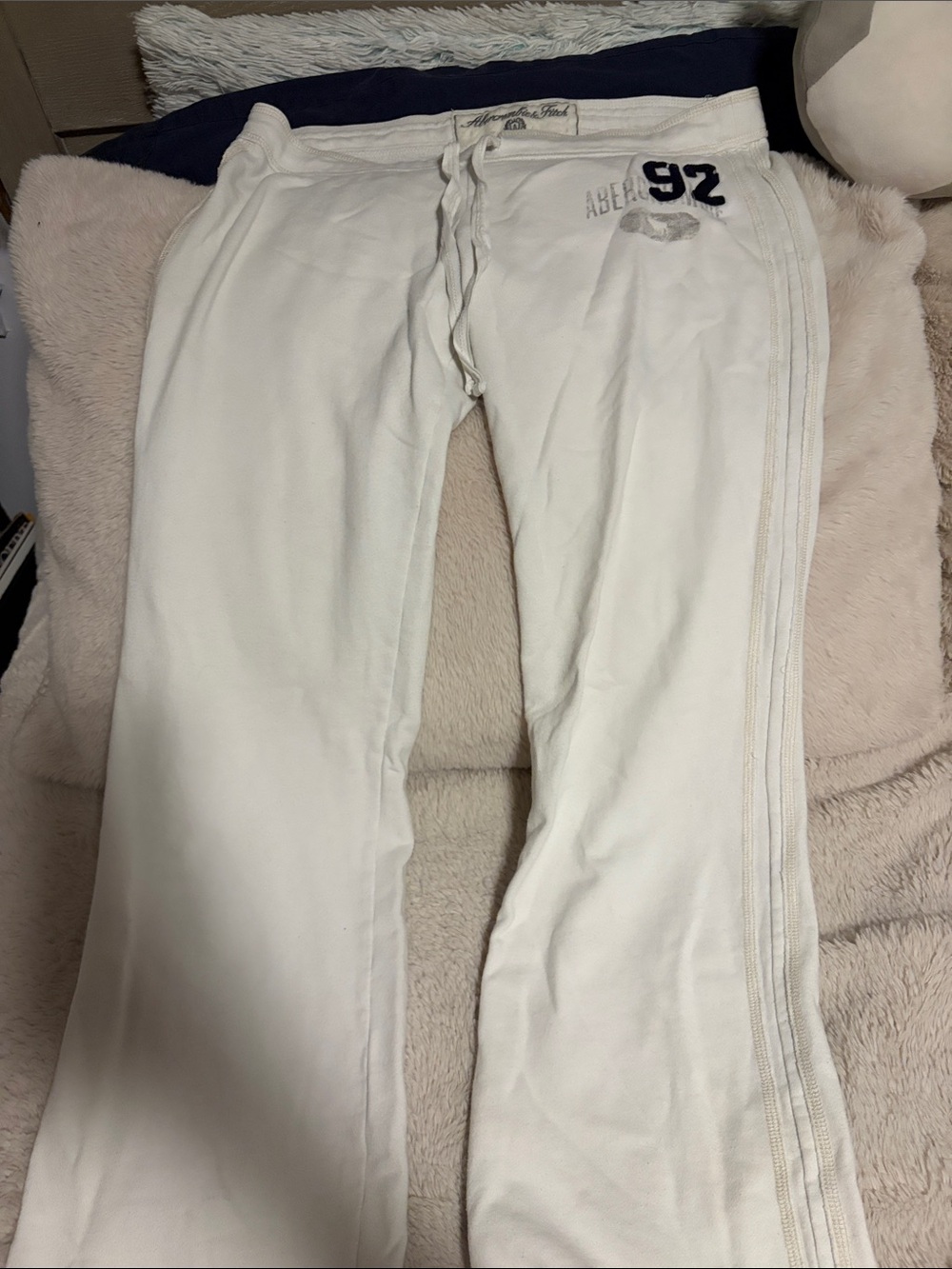 Abercrombie & Fitch White Women's Sweatpants with Drawstring